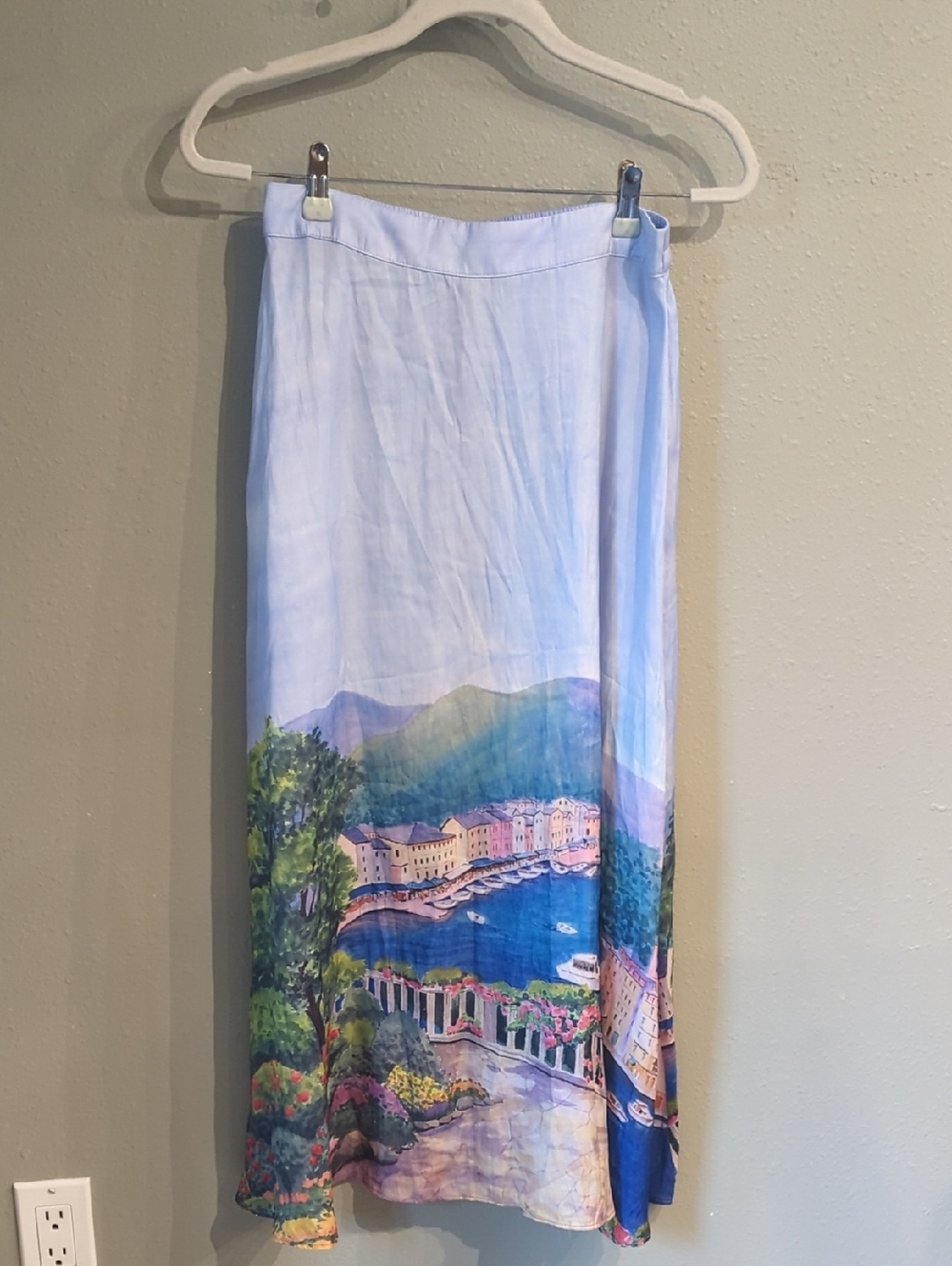 Coastal Vacation Maxi Skirt Printed Art To Wear Small Rachel Zoe